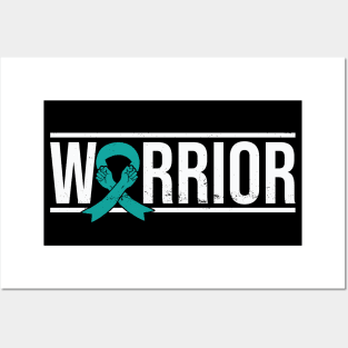 Tourette Syndrome Warrior with Teal Awareness Ribbon Posters and Art